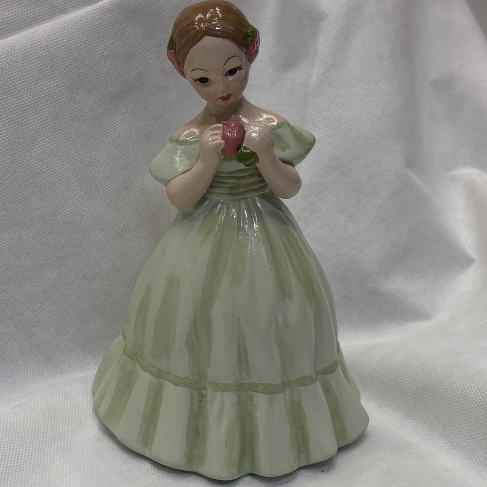 Holland Mold Girl In Green Dress 7 Inch Figurine
